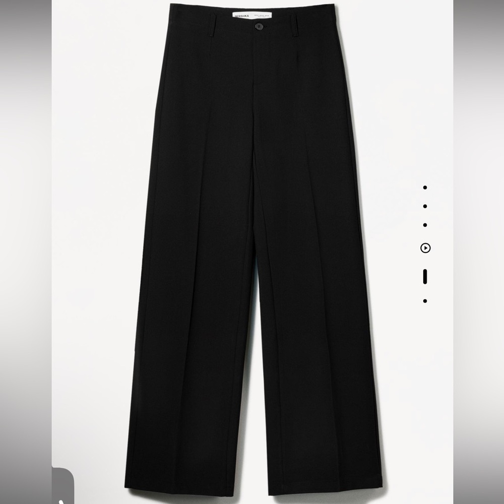 Bershka Black Wide Leg Pants